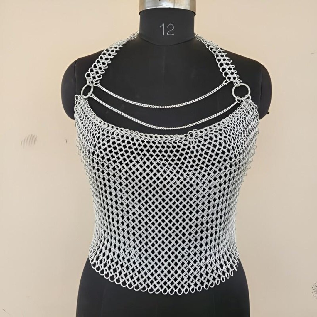 Aluminum Chainmail Halter Top, Silver Rave Festival Costume - Etsy