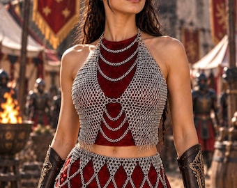 Chainmail Top, Silver-Tone Metal Mesh for CosplayHalloween