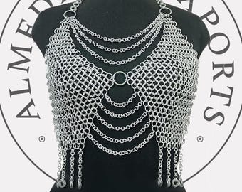 Women's Aluminum Chainmail Top – Butted Rings, Lightweight LARP Cosplay Armor