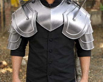Steel Knight Shoulder Armour Pauldrons | Medieval LARP Cosplay Costume Guard