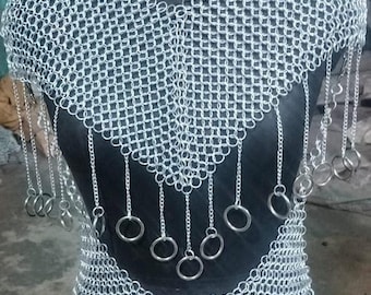 Chainmail Top, Aluminum Butted 10mm Rings, Halter Neck Cosplay Wear