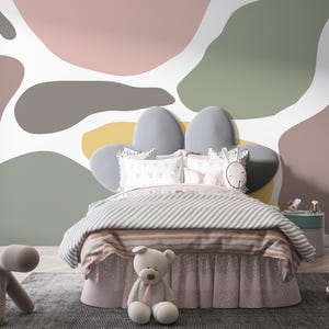 Carta da parati con design artistico colorato per la stanza degli adolescenti - Carta da parati con design a cerchi per la stanza dei bambini con adesivo staccabile e rimovibile