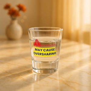 Lustiges Oversharing-Schnapsglas: Bachelorette Party Favor