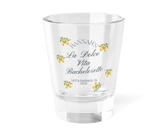Vaso de chupito personalizado La Dolce Vita Bach, vasos de chupito personalizados para despedida de soltera, nombre, lugar y fecha.