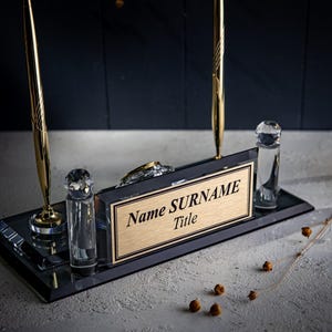 Aangepaste naamplaat, naambordje, bureaudecoratie, bureaunaam, cadeau nieuwe baan, kaarthouder, hoofdcadeau