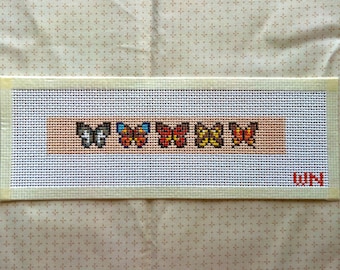 Cute Butterfly Keyfob Handpainted Needlepoint Canvas