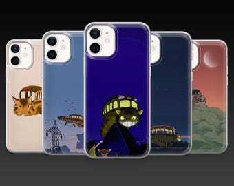 Funda para teléfono Ghibli Catbus con diseño de Vecino Totoro para iPhone 17Pro, 17, 17Pro Max, 16Pro, 16, 15, 14, Samsung S26, S25, S24, A56, A16, Pixel 10