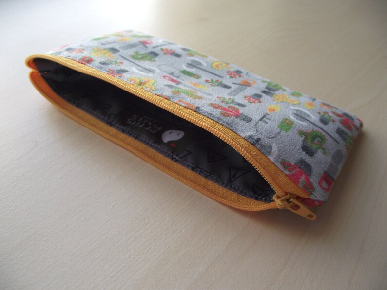 Monstruous gardening tools Faux suede pencil case