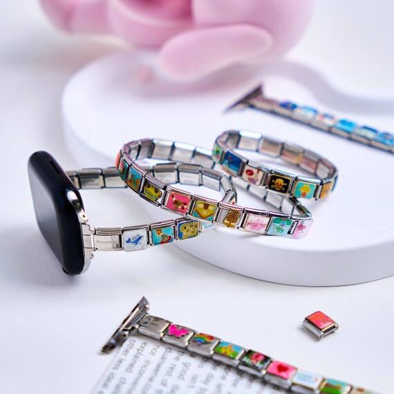 Italian Charm Bracelet Apple Watch Band,Custom Apple Watch Band Bracelet for Women,Customized watch strap,DIY,Unique Gifts