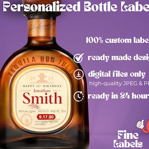 Custom Don Julio 0.7L Label - Printable Reposado Tequila Label for Birthday, Personalized Bottle Label, Anniversary, Wedding,Graduation gift