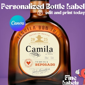 Don Julio Custom Label Canva Template, Custom Don Julio Label Reposado, Tequila Label for Birthday, Label Customizable, Anniversary, Wedding