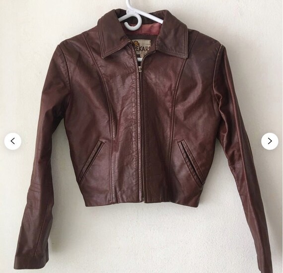 SALE Vintage 70s does 40s brown genuine leather ja