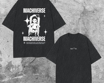 Machi Manga Style T-Shirt, Anime Girl Cotton Tee, Chibi Design