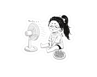 Cute Hot Summer Chibi Girl Sticker | Kawaii Manga Sticker / Machi Stickers