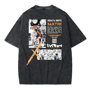 Hinata Shoyo Vintage Distressed Cotton Men’s Casual Tee – Haikyuu!! Anime Graphic Shirt
