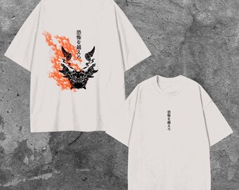 Camiseta vintage blanca con máscara de samurái urbano: camiseta gráfica minimalista japonesa