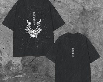 T-shirt graphique style tatouage japonais, chemise streetwear noire, unisexe, art asiatique