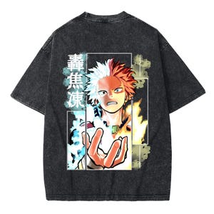 Distressed Cotton Vintage Todoroki Shoto T-Shirt | My Hero Academia Anime Streetwear Graphic Tee