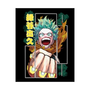 Anime Fanart Matte Poster, My Hero Academia Midoriya Izuku Inspired Print, Wall Art Decor, Vertical Poster, Matte Picture, Manga Artwork