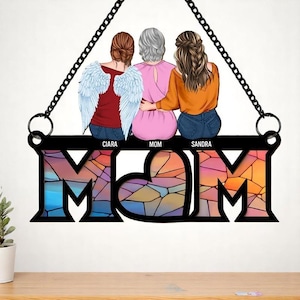 Personalized Window Hanging Suncatcher, Custom Mom & Daughter, Mothers Day Gift for Mom, Grandma, Nana Gift, Mother Daughter Grandma Gift