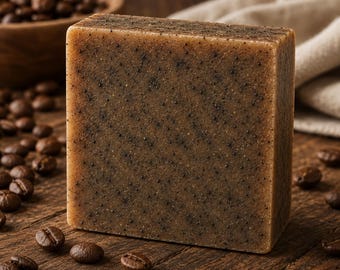 Organic Coffee Scrub Soap | Cold Process Exfoliating Bar | Natural Vegan Handmade Soap