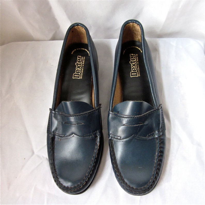 Vintage 1980s NAVY Blue PENNY Loafers Deadstock NEW Etsy