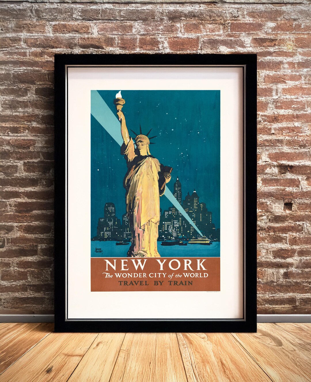 Vintage 1930s New York Travel Poster – Statue of Liberty Art Deco Print ...