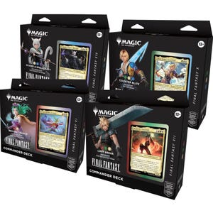 Paquete de 4 mazos de Final Fantasy Commander / Mazos preconstruidos de TCG para coleccionistas y jugadores / Set de regalo compatible con MTG
