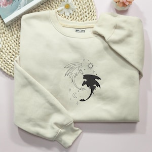 Zahnloser Drache bestickt Sweatshirt, Ohnezahn und Light Fury Sweatshirt, How To Train Shirt, Magic Kingdom Geschenk