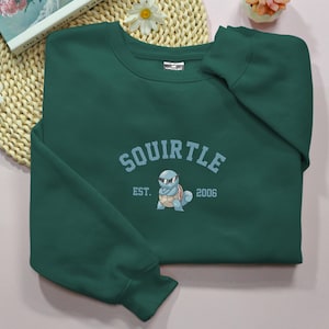 Squirtle Est 2006 Embroidered Sweatshirt, Squirtle PKM EMB Matching Birthday Shirts, Squirtle PKM Japan Anime T-shirt