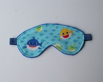 Child or Adult Sleep Mask - Little Shark (3 Layer Light Blocking Eye Mask)