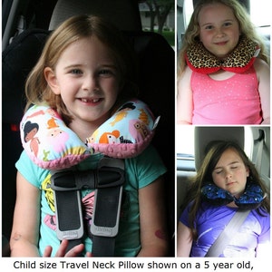 Toddler/Child/Adult Travel Neck Pillow In My Travel Era Reversible w/ Minky Back Choose Your Color Comfortable Ergonomic Design image 8