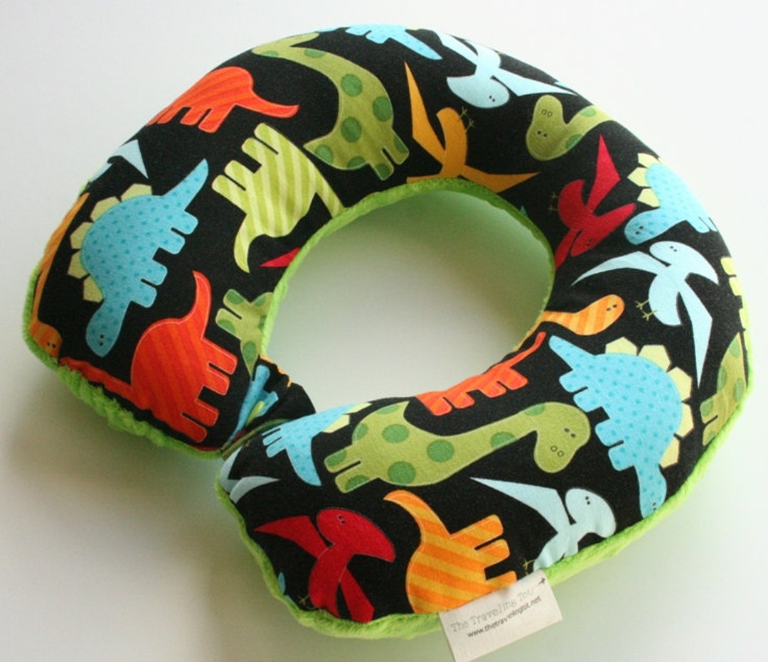 Toddler/child Travel Neck Pillow Dinosaurs reversible W/ Etsy