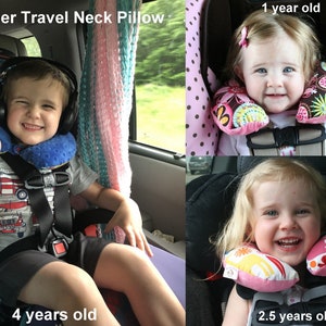 Toddler/Child/Adult Travel Neck Pillow In My Travel Era Reversible w/ Minky Back Choose Your Color Comfortable Ergonomic Design image 7