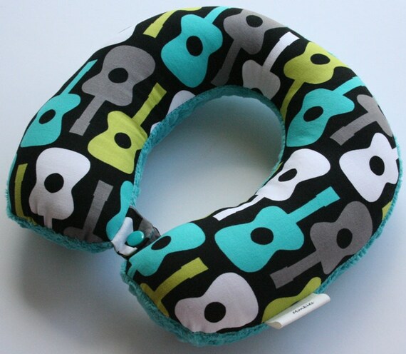 Toddler Child Travel Neck Pillow Groovy Guitars Reversible Etsy