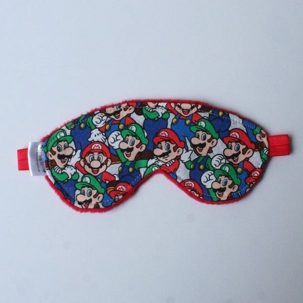 Child or Adult Sleep Mask - Mario (3 Layer Light Blocking Eye Mask)