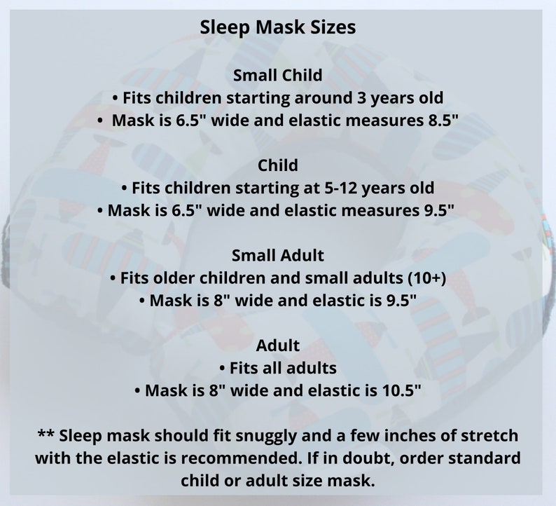 Child or Adult Sleep Mask Blue Dog 3 Layer Light Blocking Eye Mask image 3