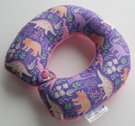 Toddler/child Travel Neck Pillow Dinosaurs Purple Etsy