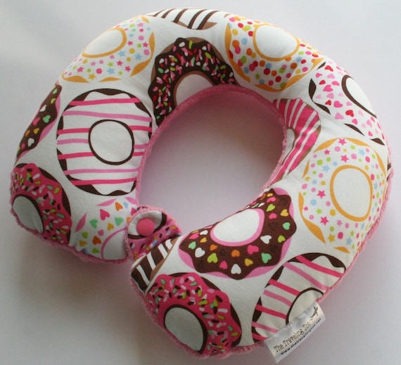 Toddler Child Travel Neck Pillow Donuts Reversible W Minky Etsy