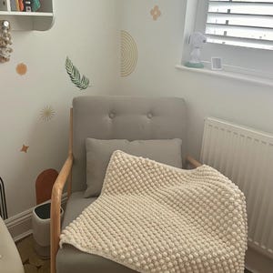 Handvirkad bubbelfilt för babyn, specialfärgad, mjuk akrylull