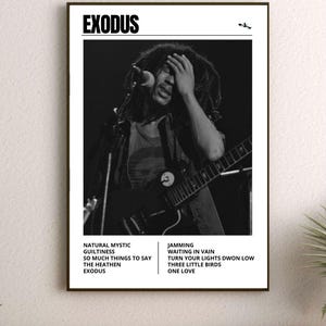 Poster numérique – Album « Exodus » de Bob Marley | Art mural musique reggae vintage