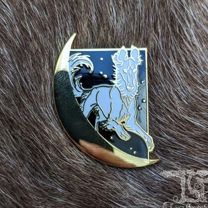 Silken Jumped over the Moon Enamel Pin