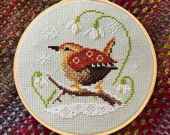 Wren & Snowdrops - PDF pattern