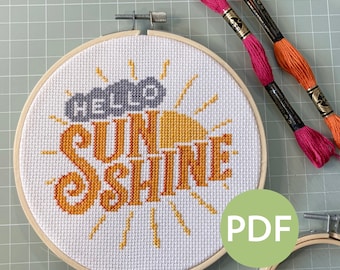 Hello Sunshine - Modern Cross Stitch - PDF Pattern