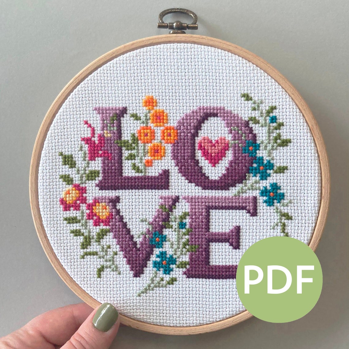 Love A Four Letter Floral PDF Pattern - Etsy