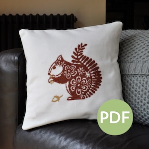 Squirrel - Modern Cross Stitch - PDF Pattern