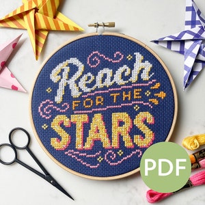 Reach for the Stars - Modern Cross Stitch - PDF