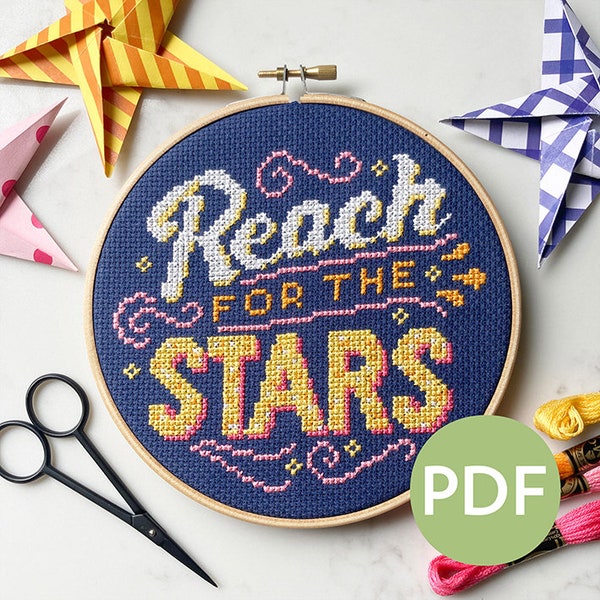 Reach for the Stars - Modern Cross Stitch - PDF