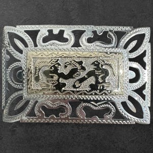 Vintage Guatemalan 900 Silver Brooch: Handcrafted Tribal Dancers Folk Art