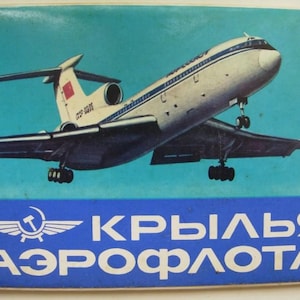 URSS Unión Soviética Conjunto vintage de 16 postales "Alas de Aeroflot" Aviones 1989 RARO